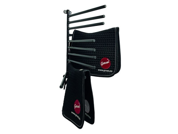 Growi Deckenhalter Twist, 10 Bügel, schwarz, Höhe 900 mm, Länge der Bügel 650 mm, 10050770