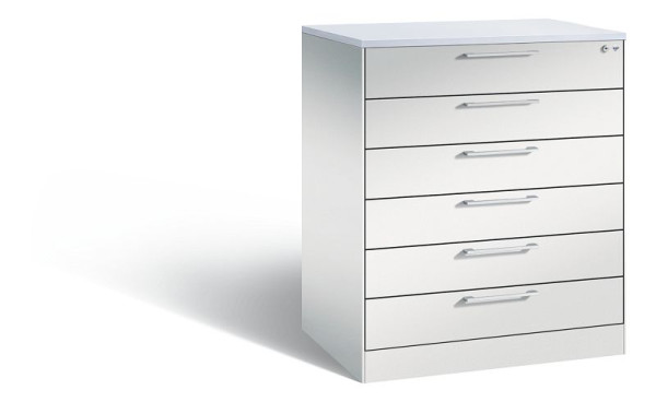 C+P Karteischrank Asisto, H1010xB800xT600mm, Farbe: Lichtgrau, Bügelgriff, 146243-624 S10042