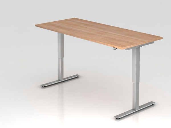 Hammerbacher Sitz-Steh-Schreibtisch elektrisch 180x80cm Nussbaum, Arbeitshöhe 73 - 119 cm, VXMST19/N/S