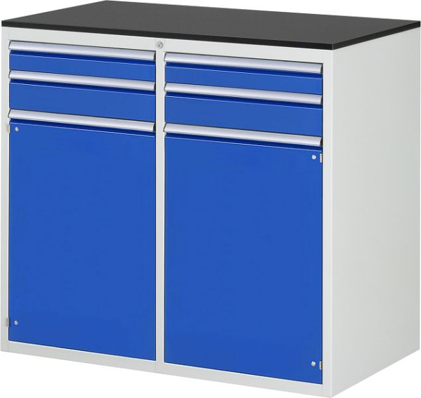 RAU Schubladenschrank 7000, 1145x650x1030mm, li: H90, H120mm, Flügeltür, re: Schublade H90, H120mm, Flügeltür, melaminharzbeschichtet, 03-LL7.12.12A-M.11