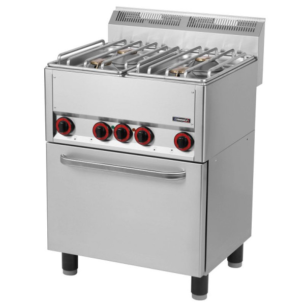 Casselin Gasherd mit 4 Kochstellen und belüftetem Elektrobackofen GN 1/1 66 - Linie 600, C6FOG4FFEV66