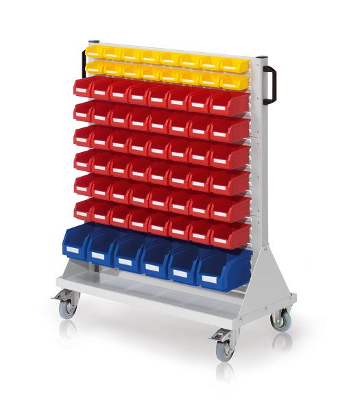 Kappes RasterMobil Rollwagen Größe 3 Modell E74, H1230 x B1000 x T500 mm, RAL 7035 Inklusiv Lagersichtkasten, 7024.04.0713