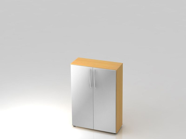 Hammerbacher Schrank 3OH 34, 6cm tief Bogengriff Buche/Silber, 80x34,6x114,4 cm (BxTxH), V4550/6/S/BM