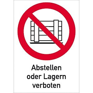 Moedel Abstellen oder Lagern verboten, Kombischild, Kunststoff, 210x297 mm, 58416