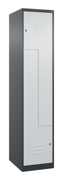 C+P Z-Spind Classic PLUS, 2 Abteile, 1850x400x500mm, 7016/7035, Zylinderschlösser, 080003-122 S10025