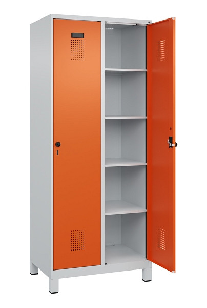 C+P Wäsche-Spind Evolo PLUS, mit Füßen, 2 Abteile, 1950x800x500mm, 7035/2004, Verschluss Drehriegel, Ablageböden 8, 049010-22B S10002