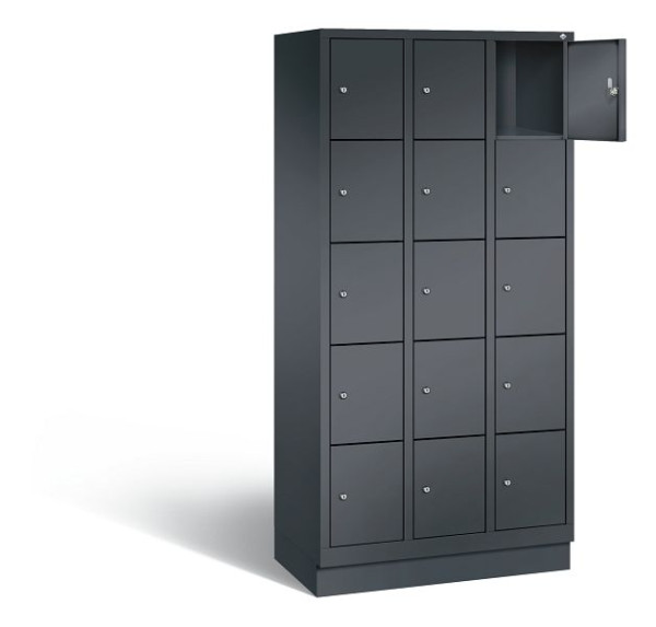 C+P Schließfachschrank Evolo, H1800xB900xT500mm, Farbe: Schwarzgrau, 48020-305 S10053