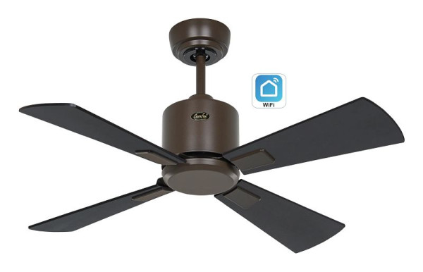 CasaFan Deckenventilator Eco Neo III 92 Lack bronze-Lack schwarz/Teak WiFi, 949001W