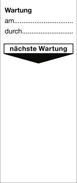 Moedel Grundplakette Wartung am durch nächste Wartung, Folie, 40x95 mm, VE: 10 Stück/Bogen, 54828