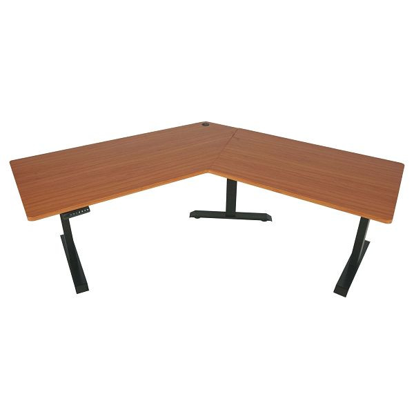 Mendler Schreibtisch HWC-D40, Computertisch, 120° elektrisch höhenverstellbar, natur, schwarz, 75764+75759