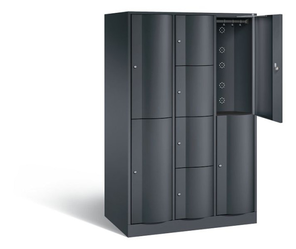 C+P XL-Kombi-Schließfachschrank Resisto, H1950xB1148xT640mm, Farbe: Schwarzgrau, 8070-3732 S10012