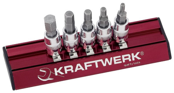 Kraftwerk 5-tlg Innensechskant-Bit-Steckschlüssel-Satz Zollmaße MAGALU 1/4", 106599