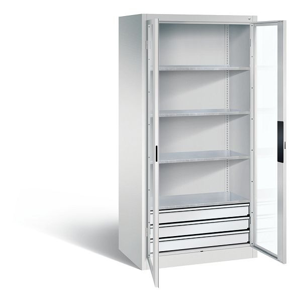 C+P Werkzeugschrank Acurado, H1950xB930xT600mm, Farbe: Lichtgrau, Muldengriff, 8922-5532 S10009