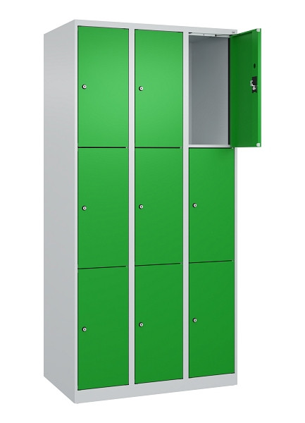 C+P Schließfachschrank Evolo PLUS, 9 Fächer, 1850x900x500mm, 7035/6037, 049000-303 S10011