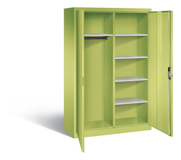 C+P Akten-/Garderobenschrank Acurado, H1950xB1200xT500mm, Farbe: Viridingrün / Viridingrün, Muldengriff, 9480-30 S10019