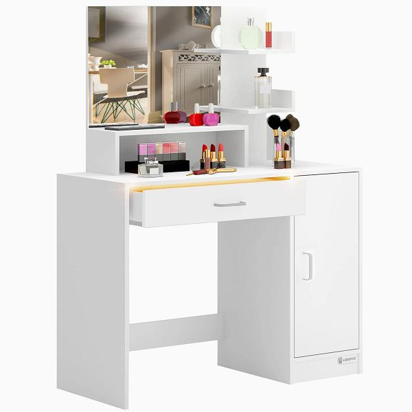 casaria Schminktisch Jocelyn Weiß 140x90x40cm, 995263, 4251779110193