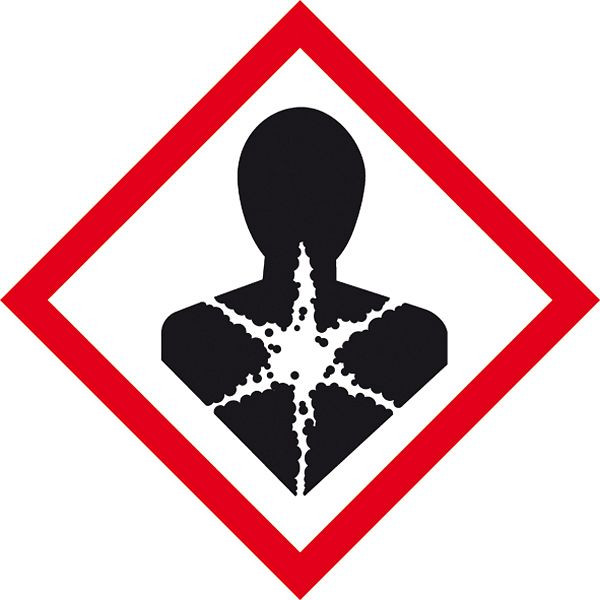 SafetyMarking GHS-Gefahrenpiktogramm, Symbol 08: Gesundheitsgefahr, BxH 2,6x2,6 cm, Folie, selbstklebend, VE: 500 Stück/Rolle, 31.3545-08