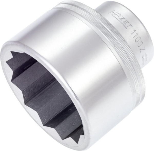 Hazet Steckschlüsseleinsatz, Doppelsechskant, Vierkant hohl 25 mm (1 Zoll), Außen-Doppel-Sechskant Profil, 75 mm, 1100Z-75