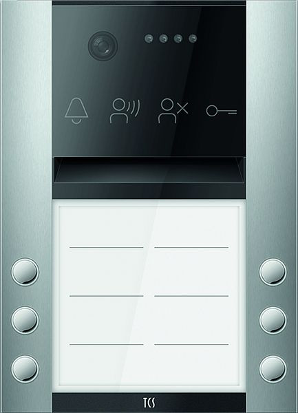 TCS Türkontrollsystem PES PRO Video Außenstation 6T 2 Spalten AP silber, AVA610206-0010