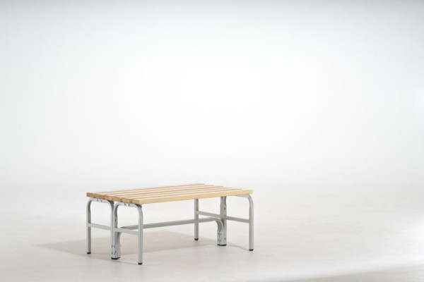 SYPRO Doppel-Sitzbank (Typ D) 101, ohne Rückenleiste, Stahl/Holz, lichtgrau, 1314542