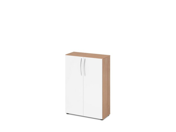 Hammerbacher Schrank 3OH 34, 6cm tief BM Nussbaum/Weiß, V4550/N/W/BM