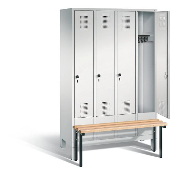 C+P Garderobenschrank Evolo, H1850xB1190xT815mm, Farbe: Lichtgrau, 48030-40 S10009