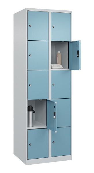 C+P Schließfachschrank Evolo PLUS, 10 Fächer, 1850x600x500mm, 7035/0010, 049000-205 S10009