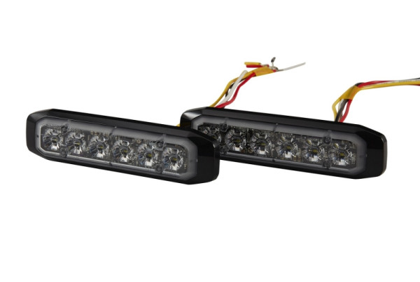 HELLA LED-Blitz-Kennleuchte - BST-Slim - 12/24V - weiß - Anbau/Schraubanschluss - Kabel: 250mm - Stecker: offene Kabelenden - Set, 2XD 014 562-901