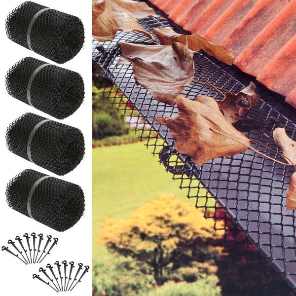 monzana Dachrinnenschutzgitter 4er-Set je 7m x 17,5cm, 990985