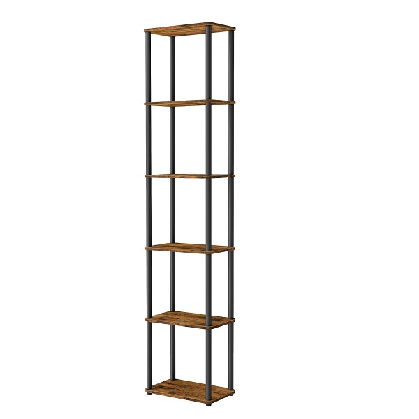 SONGMICS Bücherregal, Vintagebraun, 38x23,8x173,4 cm, LLS136K01