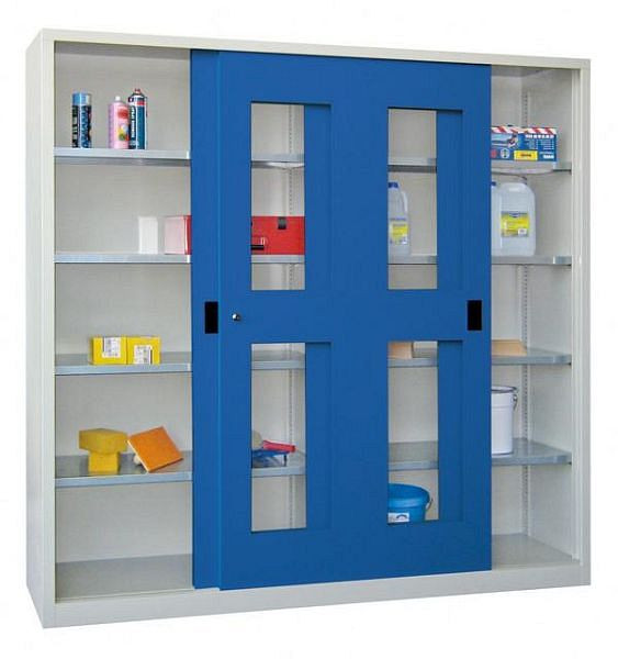 Pavoy Schiebetürenschrank 1950/500/2000, Böden gepulvert, Sichtfenster, 30302-200-591-910905
