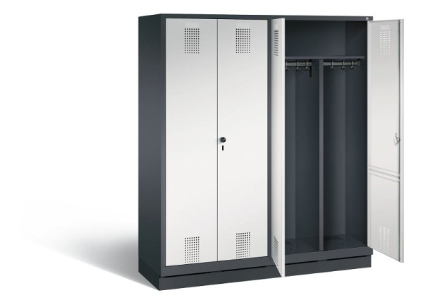 C+P Schwarz-Weiss-Spind Evolo, H1800xB1590xT500mm, Farbe: Schwarzgrau / Lichtgrau, 48022-42 S10031