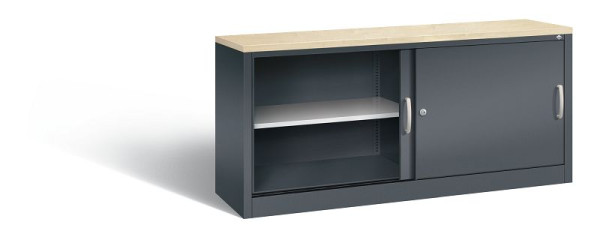 C+P Sideboard mit Schiebetüren Acurado, H720xB1600xT400mm, Farbe: Anthrazitgrau, Bügelgriff, 2 OH, 5724-00 S10396