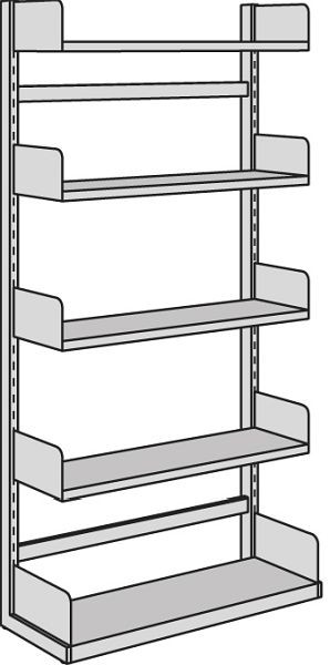 Kerkmann Freiarm-Regal Univers, B 1000 x T 400 x H 2000 mm, lichtgrau, 52882211