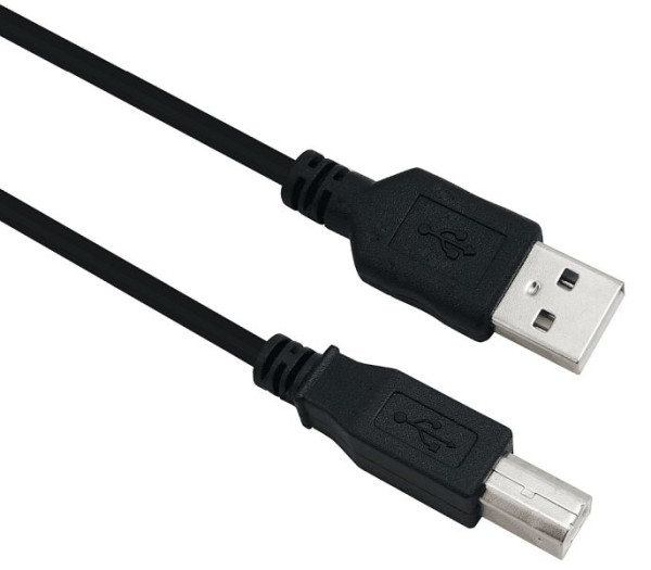 Helos Anschlusskabel, USB 2.0 A Stecker/B Stecker, 0,5m, schwarz, 288302