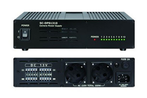 SeeEyes Netzgerät, für 10 Kameras, je 12VDC, 2 Rekorder/Monitore, je 230VAC, SC-DPS1310P2