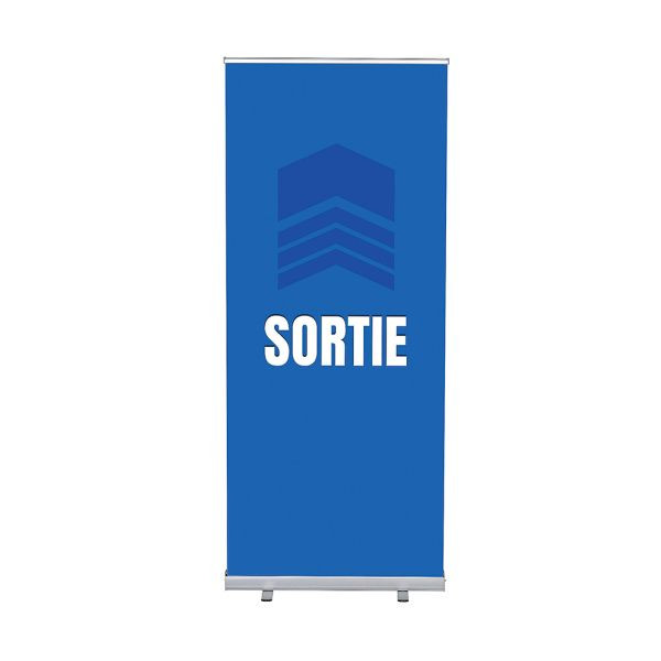 Showdown Displays Roll-Banner Budget 85 Komplettset Ausgang Blau Französisch, RBB085LSFI567