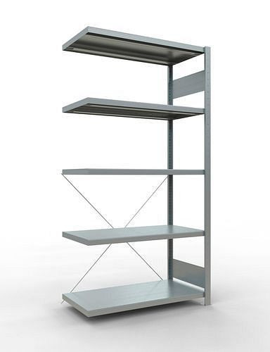 Schulte Fachbodenregal, Anbaufeld, 5 Lagerebenen, Kreuzstrebe, Fachlast 250 kg, 1006 x 536 x 2000 mm, 278746
