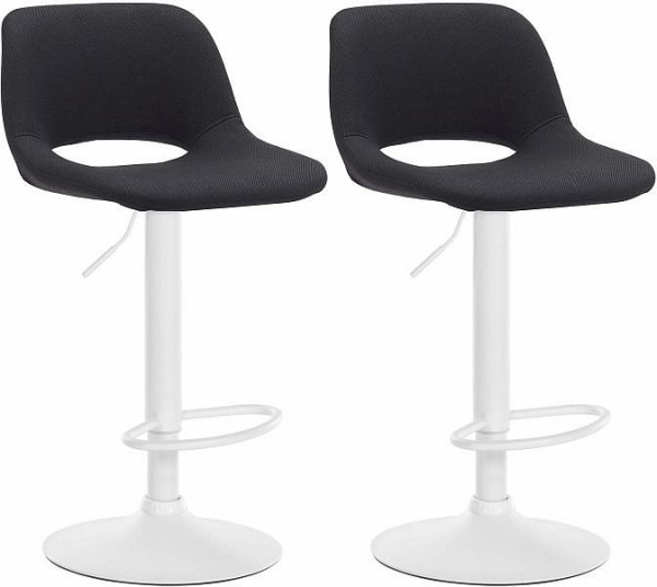 CLP Barhocker Camden Stoff weiß, schwarz, VE: 2 Stück, 325143