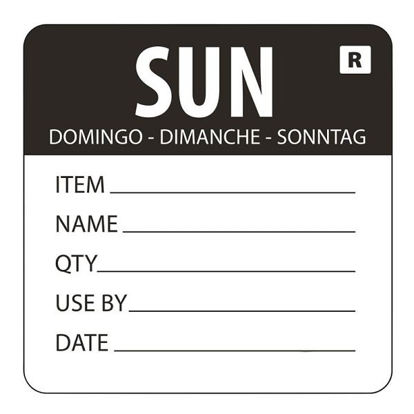 Vogue Farbcodesticker Sonntag, VE: 500 Stück, L072, 5050984044687