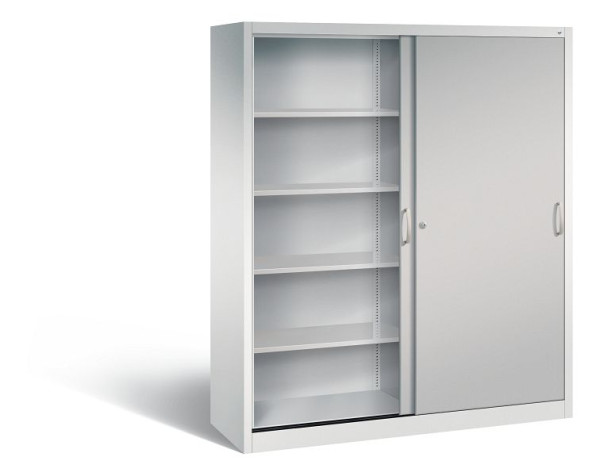 C+P Schiebetürenschrank Acurado, H1950xB1600xT500mm, Farbe: Lichtgrau / Weißaluminium, Bügelgriff, 5 OH, 2150-00 S10199