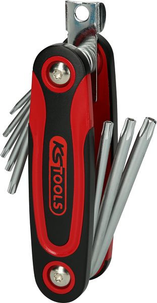 KS Tools Torx-Winkelstiftschlüssel-Klapphalter, Bohrung, 8-teilig, 158.3530