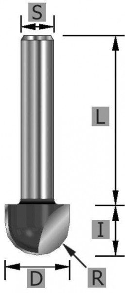 Edessö Hohlkehlfräser HW, A: 10, R: 5, B: 9,5, C: 8, 104010008