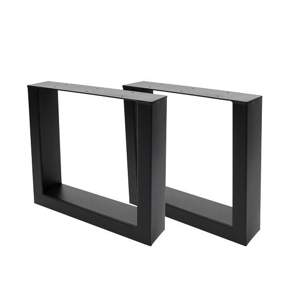 Mendler 2er-Set Tischbein HWC-H33, für Couchtisch Sitzbank Tischgestell Tischkufe, Industrial 37x40cm, schwarz, 72887