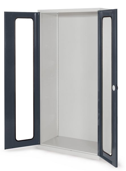 Kappes Systemschrank Leergehäuse Serie 500, RAL 7035/7016, H1950 x B1000 x T500 mm, Sichtfenstertüren, 1251.00.5024