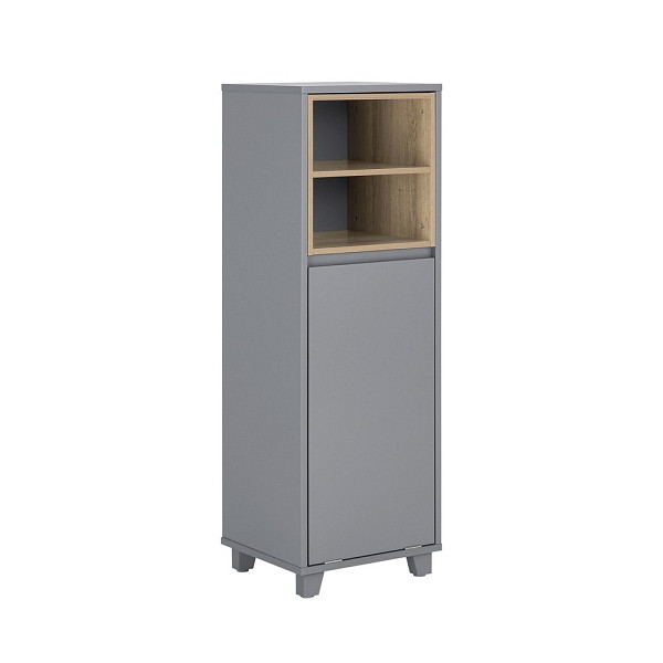 SoBuy Badezimmerschrank mit 2 Fächern Dunkelgrau 35x30x105 cm, Modern, BZR146-DG
