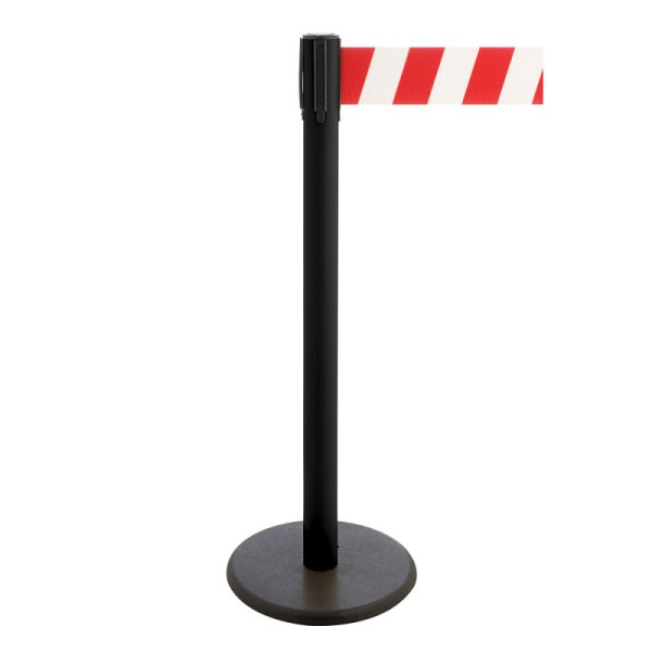 Stein HGS Personenleitsystem -P-Line Premium-, schwarz, rot/weiß diagonal (schraffiert), mit Gurtendstück (Standard), Gurtlänge: 2,3 m, 34244j-1302