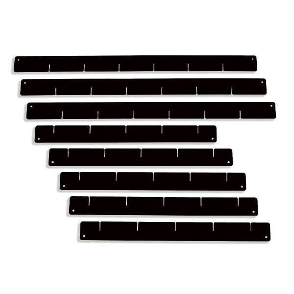 Metra Schubladeneinteiler, schwarz - Set, für Werkstattwagen, 3 + 5 Einteilerbleche, 400 mm, 10285