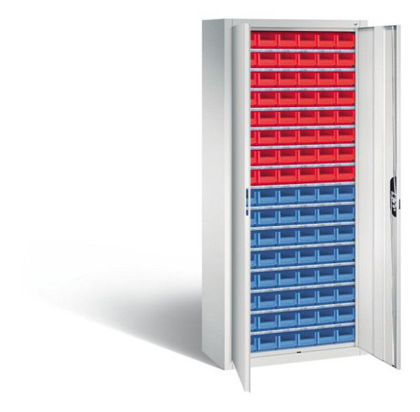 C+P Magazinschrank Serie 13, H1690xB700xT300mm, Farbe: Lichtgrau, Muldengriff, 133413-29 S10037
