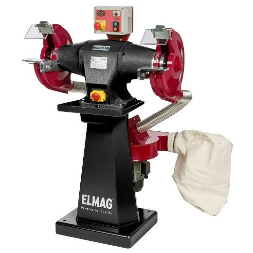 ELMAG Premium Doppelschleifmaschine DSM 300 D, mit integriertem Absaugsystem, 82218